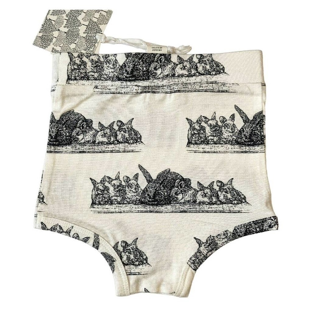 Kate Quinn 12-18 Months Bunny Bloomers NWT Black Bunnies Diaper Cover